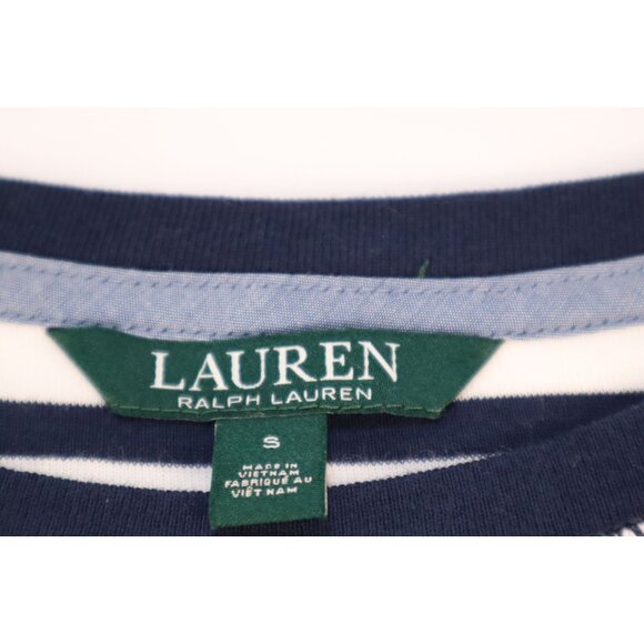 Lauren Ralph Lauren Women's Navy & White Striped T-Shirt Size Small - Picture 7 of 13